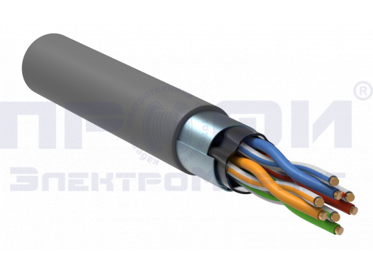 ITK Кабель витая пара F/UTP  кат.5E 4х2х0,52 solid PVC серый (305м) РФ LC1-C5E04-311-S-P-R