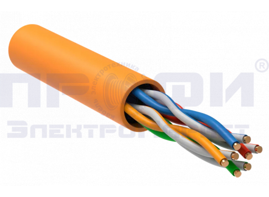 GENERICA РФ Кабель витая пара U/UTP 5E 24AWG 4PR LSZH оран. 305м (BC1-C5E04-127-305-R-G)