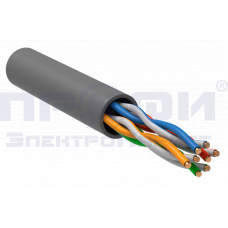 ITK Кабель витая пара U/UTP, кат.5E 4x2х24AWG solid, LSZH, 100м, серый LC1-C5E04-121-100