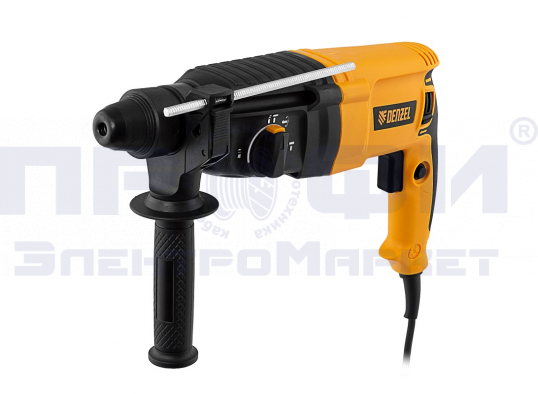 Перфоратор электрический RHH-800-26, SDS-plus, 800 Вт, 3 Дж, 3 плюс 1 реж. Denzel // 26607 Перфоратор электрический RHH-800-26, SDS-plus, 800 Вт, 3 Дж, 3 плюс 1 реж. Denzel // 26607