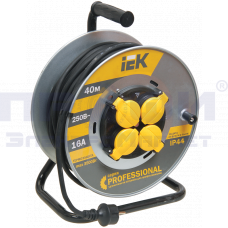 Катушка УК40 на мет с т/з 4 места 2Р+PЕ/40м КГ 3х1,5мм2 IP44 "Professional"