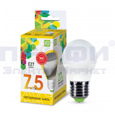 Лампа светодиодная LED-ШАР-standard 7.5Вт 230В Е27 3000К 675Лм ASD