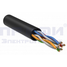 ITK Кабель витая пара U/UTP, кат.5E 4х2х24AWG solid, LDPE, 305м,чёрн. LC3-C5E04-139