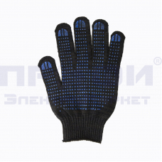 Перчатки 10класс 5(6) ниток с ПВХ черные, серые