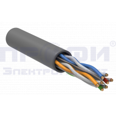 ITK Кабель витая пара U/UTP, кат.6 4х2х23AWG solid, 305м, серый LC1-C604-111