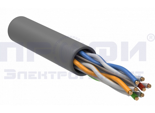 ITK Кабель витая пара U/UTP, кат.6 4x2х23AWG solid, LSZH, 305м, серый LC1-C604-121