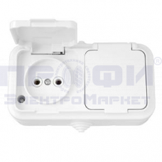 Розетка двойная РА16-302 б/з  IP54 (Пралеска Аква)