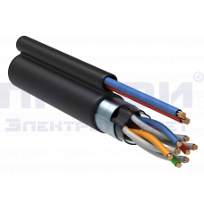 ITK Кабель вит.пара F/UTP, кат. 5Е,4х2х24 AWG, solid, LDPE+каб. питания 2x0,75мм2,чёрн.LC3-C5E04-379